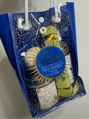 4 piece Body Care Gift Set scrub shimmer bath bomb cleanser